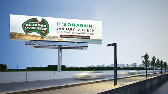 Geelong outdoor living show advertising billboard